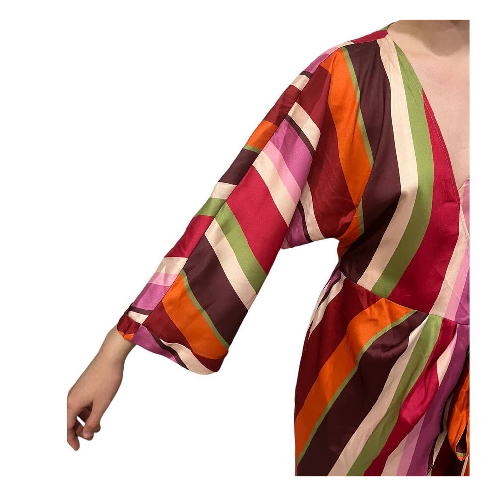 ASOS Design dress wrap mini 70s striped print - Picture 3 of 5